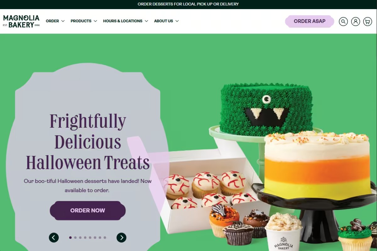 Homepage screenshot of Sample Project: Bakery Ordering Website