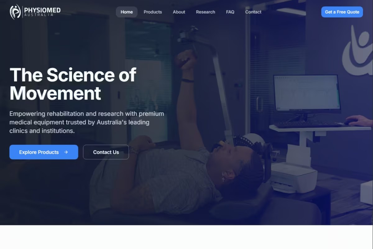 Screenshot of the Sample Project: Fitness Studio Website website
