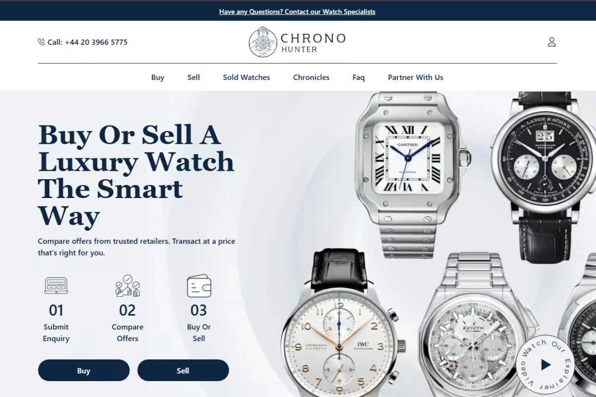 Screenshot of the Sample Project: Luxury Retail Store website